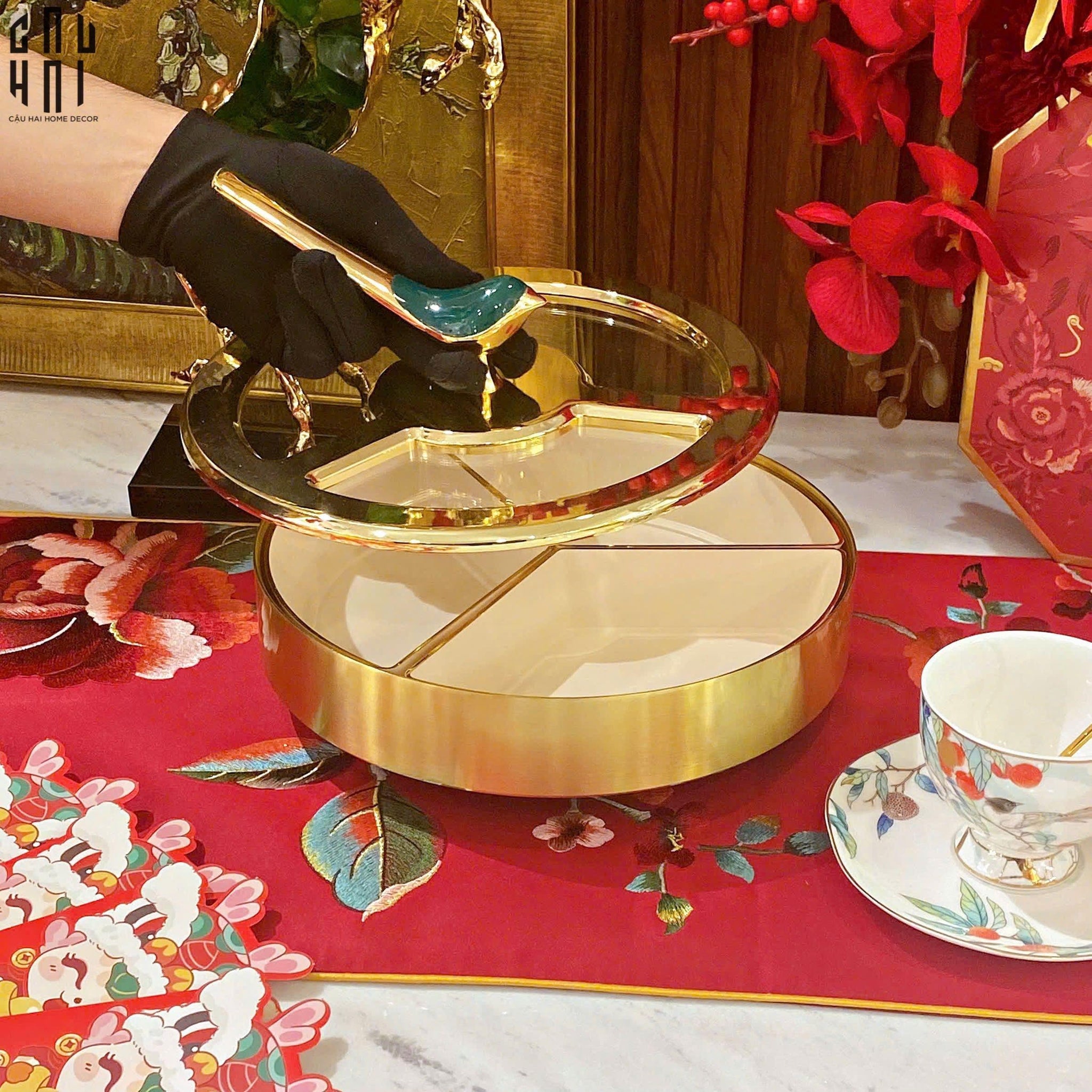 Hộp Bánh Mứt Glorious Auré Oiseau Royale-CẬU HAI HOME DECOR