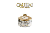 Hộp Bánh Mứt Lá Ngân Hạnh 2 Tầng Millennium Ginkgo D20-Lọ kẹo Canister Bonbonnière-CẬU HAI HOME DECOR