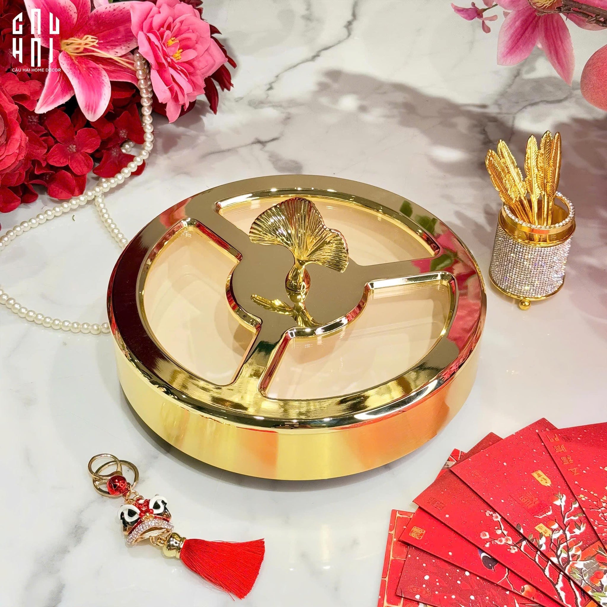 Hộp Bánh Mứt Lá Ngân Hạnh Ginkgo Lumière-CẬU HAI HOME DECOR