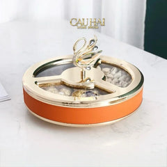 Hộp Bánh Mứt Thiên Nga Jewelry Swan Solitaire Vermilion Patina 26x17-Lọ kẹo Canister Bonbonnière-CẬU HAI HOME DECOR