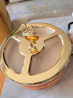 Hộp Bánh Mứt Thiên Nga Jewelry Swan Solitaire Vermilion Patina 26x17-Lọ kẹo Canister Bonbonnière-CẬU HAI HOME DECOR