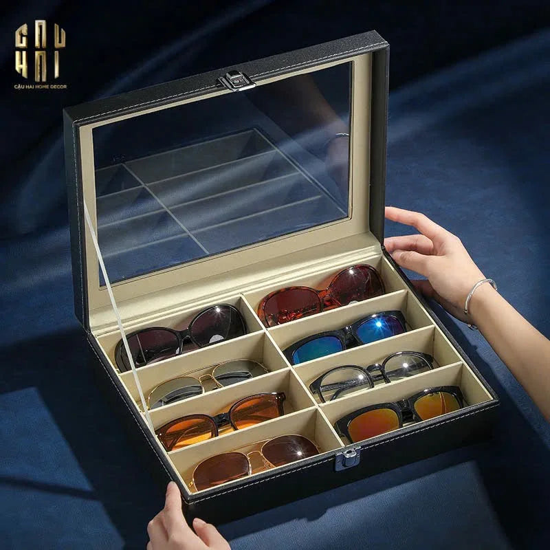 HỘP DA ĐỰNG KÍNH MÁT - VUE 8 RUNWAY - 8 SLOTS-CẬU HAI HOME DECOR