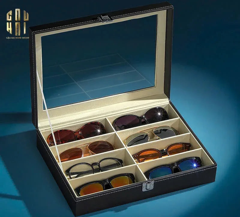 HỘP DA ĐỰNG KÍNH MÁT - VUE 8 RUNWAY - 8 SLOTS-CẬU HAI HOME DECOR