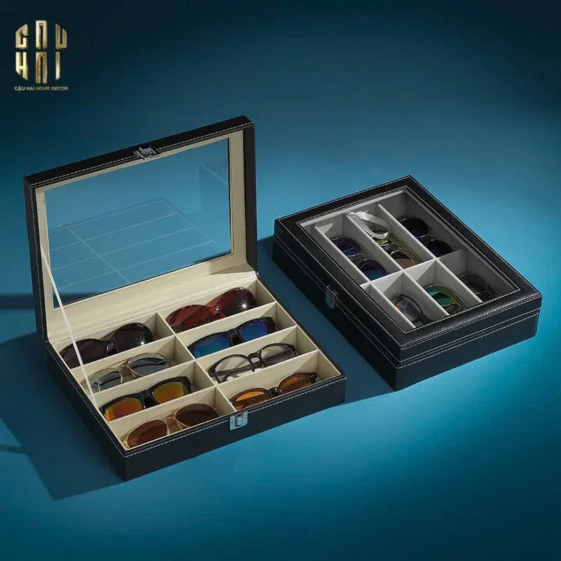 HỘP DA ĐỰNG KÍNH MÁT - VUE 8 RUNWAY - 8 SLOTS-CẬU HAI HOME DECOR