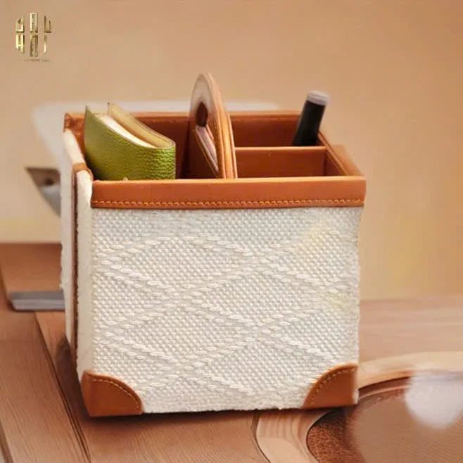 HỘP DA ĐỰNG REMOTE MARRON 3 NGĂN-CẬU HAI HOME DECOR