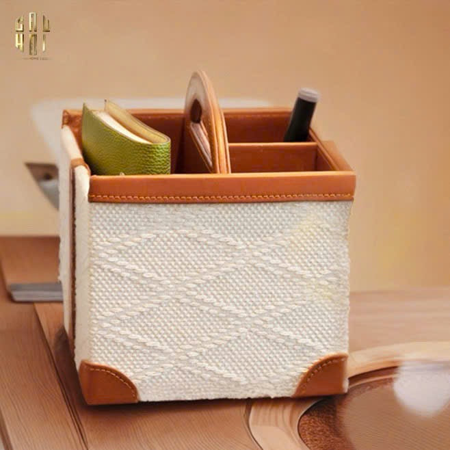 HỘP DA ĐỰNG REMOTE MARRON 3 NGĂN-CẬU HAI HOME DECOR