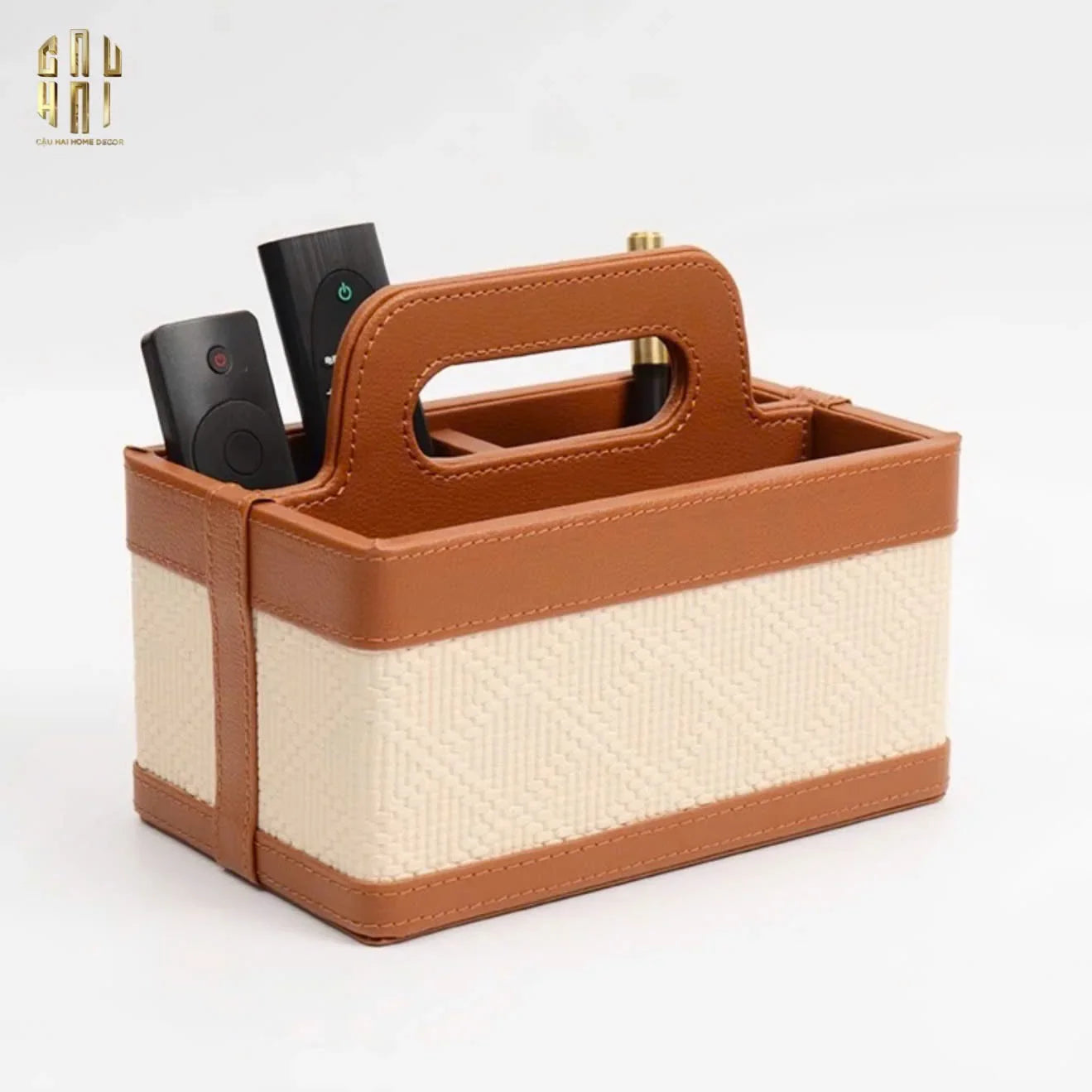 HỘP DA ĐỰNG REMOTE TABAC 3 NGĂN-CẬU HAI HOME DECOR