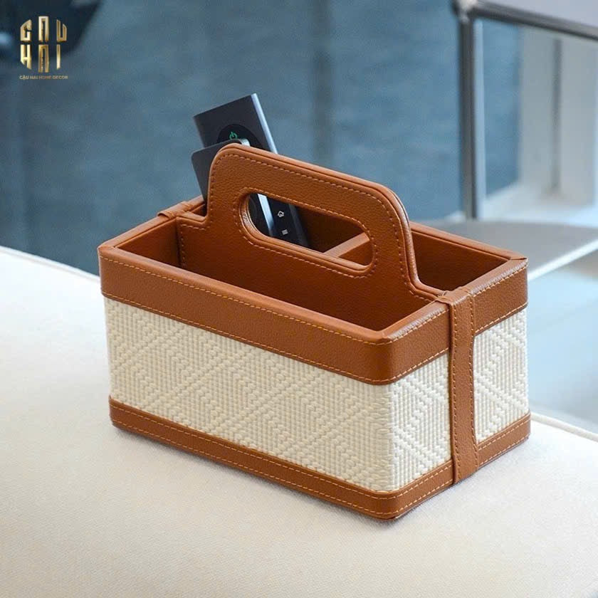HỘP DA ĐỰNG REMOTE TABAC 3 NGĂN-CẬU HAI HOME DECOR