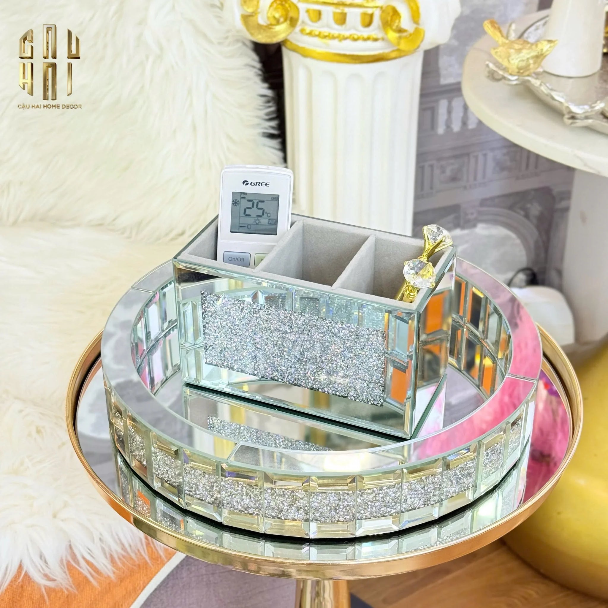 HỘP ĐỰNG 3 NGĂN CRYSTAL MIRROR