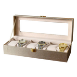 Hộp đồng hồ da Glaze Champagne 6 Slots - Cậu Hai Home Decor