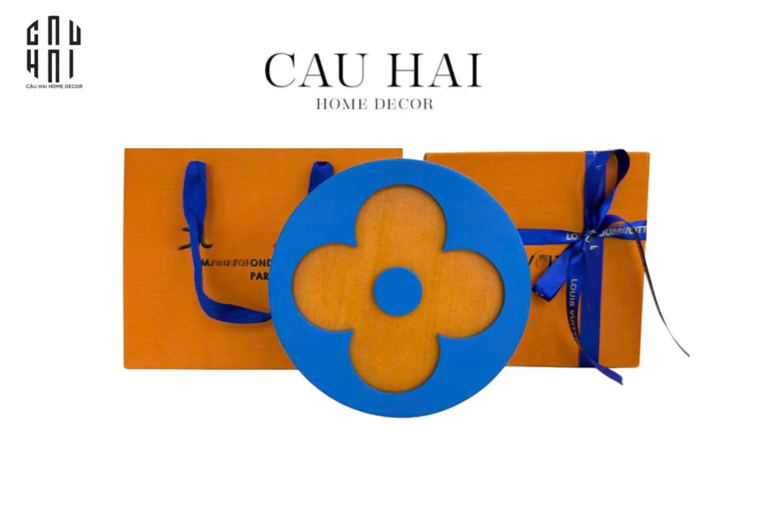 HỘP GỖ FLEUR MONOGRAM LOUIS.V FULLBOX – CIEL BLEU-CẬU HAI HOME DECOR