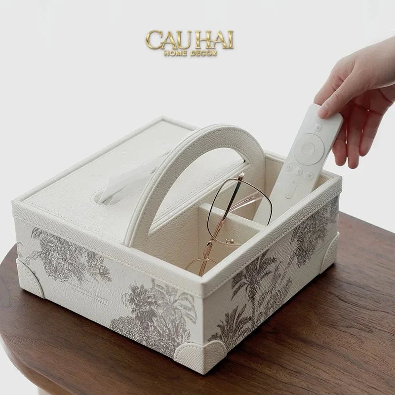 Hộp Khăn Giấy 3 Ngăn Handy Opaline Flora Tonkin-HỘP KHĂN GIẤY-CẬU HAI HOME DECOR