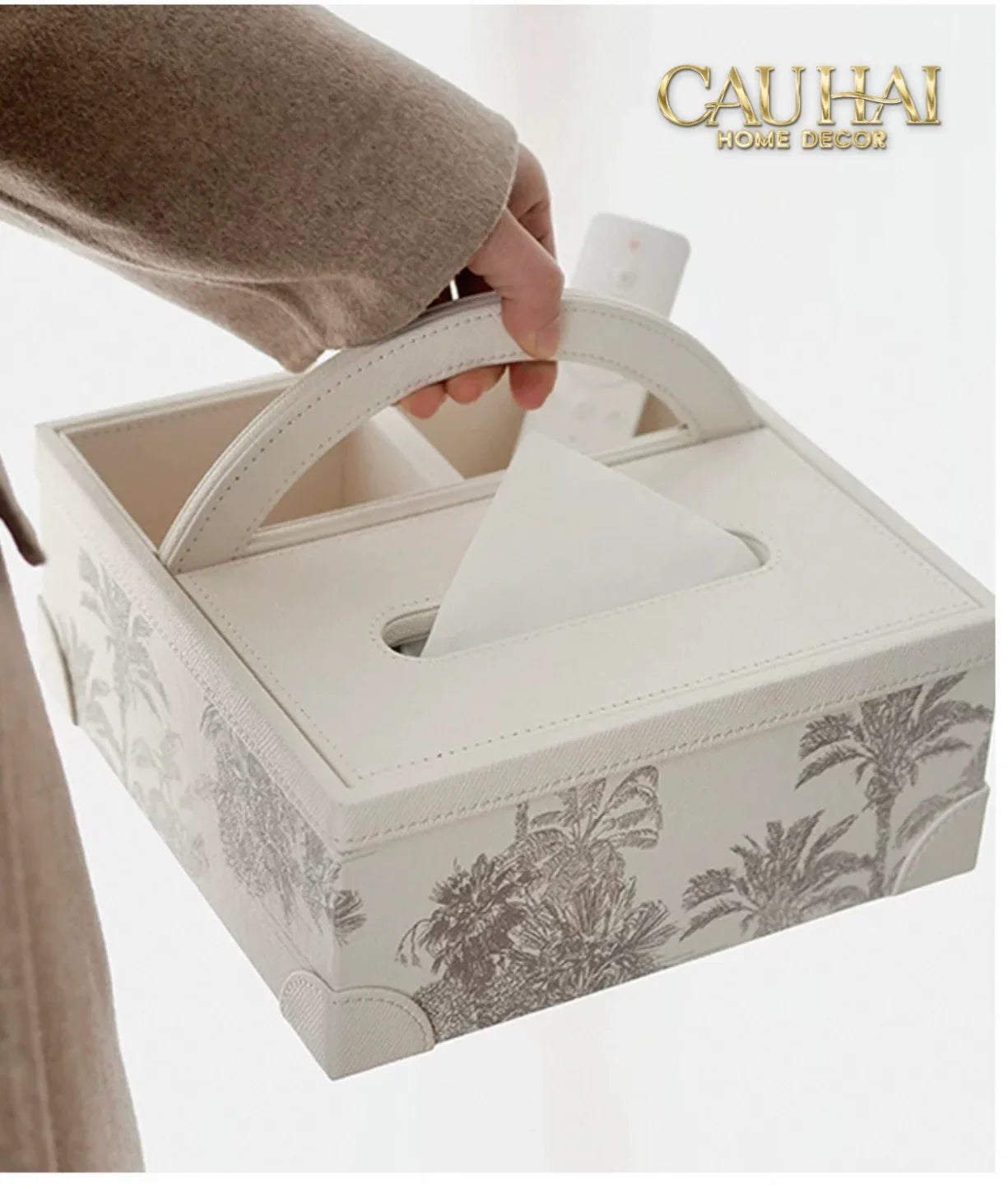Hộp Khăn Giấy 3 Ngăn Handy Opaline Flora Tonkin-HỘP KHĂN GIẤY-CẬU HAI HOME DECOR