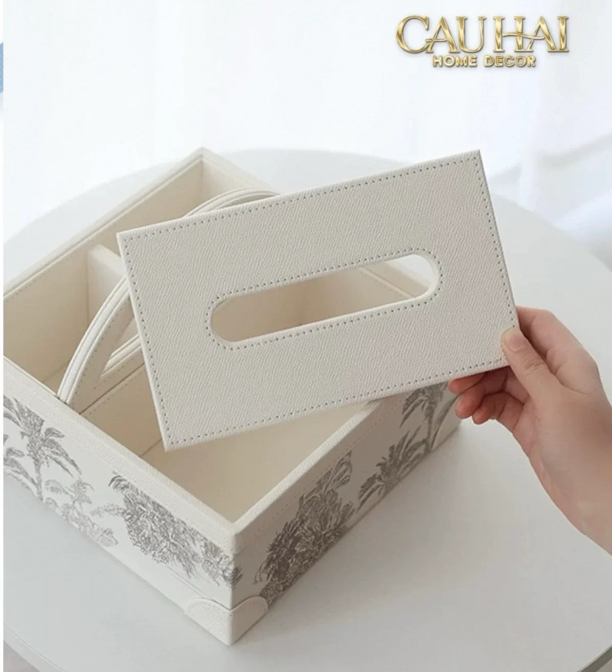 Hộp Khăn Giấy 3 Ngăn Handy Opaline Flora Tonkin-HỘP KHĂN GIẤY-CẬU HAI HOME DECOR