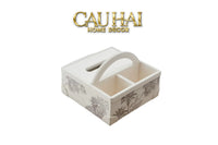 Hộp Khăn Giấy 3 Ngăn Handy Opaline Flora Tonkin-CẬU HAI HOME DECOR