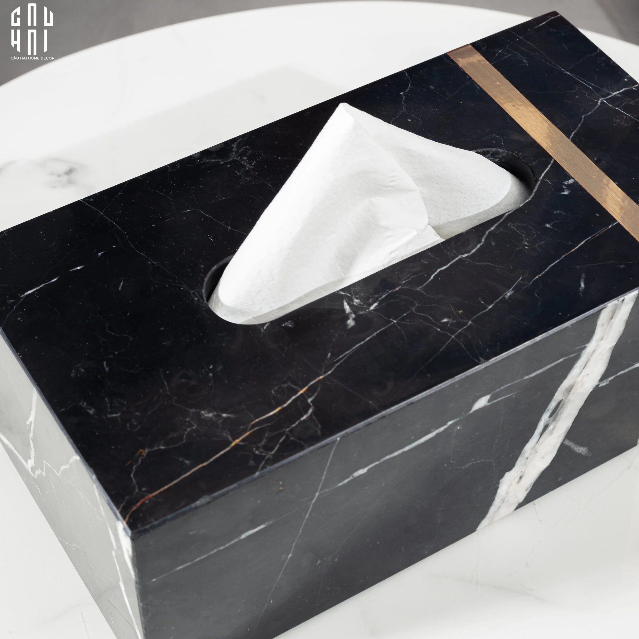 HỘP KHĂN GIẤY ARTHUR PRIME - ĐÁ MARBLE ĐEN – RECTANGLE