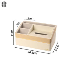 Hộp Khăn Giấy Da 4 Ngăn Remote - D'Ivoire Céline Tissue Box 17x26-HỘP KHĂN GIẤY-CẬU HAI HOME DECOR