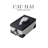 HỘP KHĂN GIẤY DA BLACK IVORY LACE - NOIR FW25
