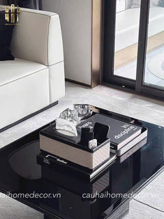 Hộp Khăn Giấy Da Black Mystic-HỘP KHĂN GIẤY-CẬU HAI HOME DECOR
