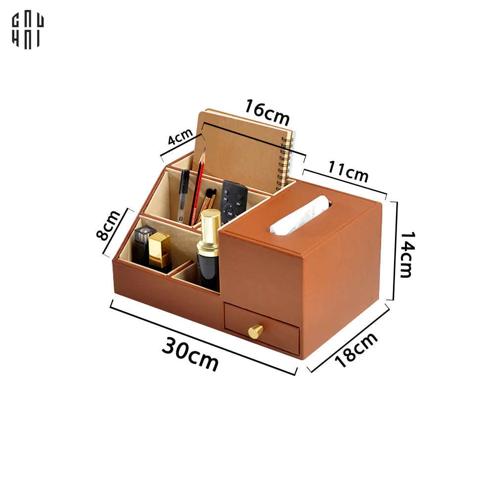 HỘP KHĂN GIẤY DA ĐA NĂNG COGNAC AUTHENTIQUE SS25