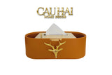 Hộp Khăn Giấy Da Golden Alley Antler Leather - CẬU HAI HOME DECOR