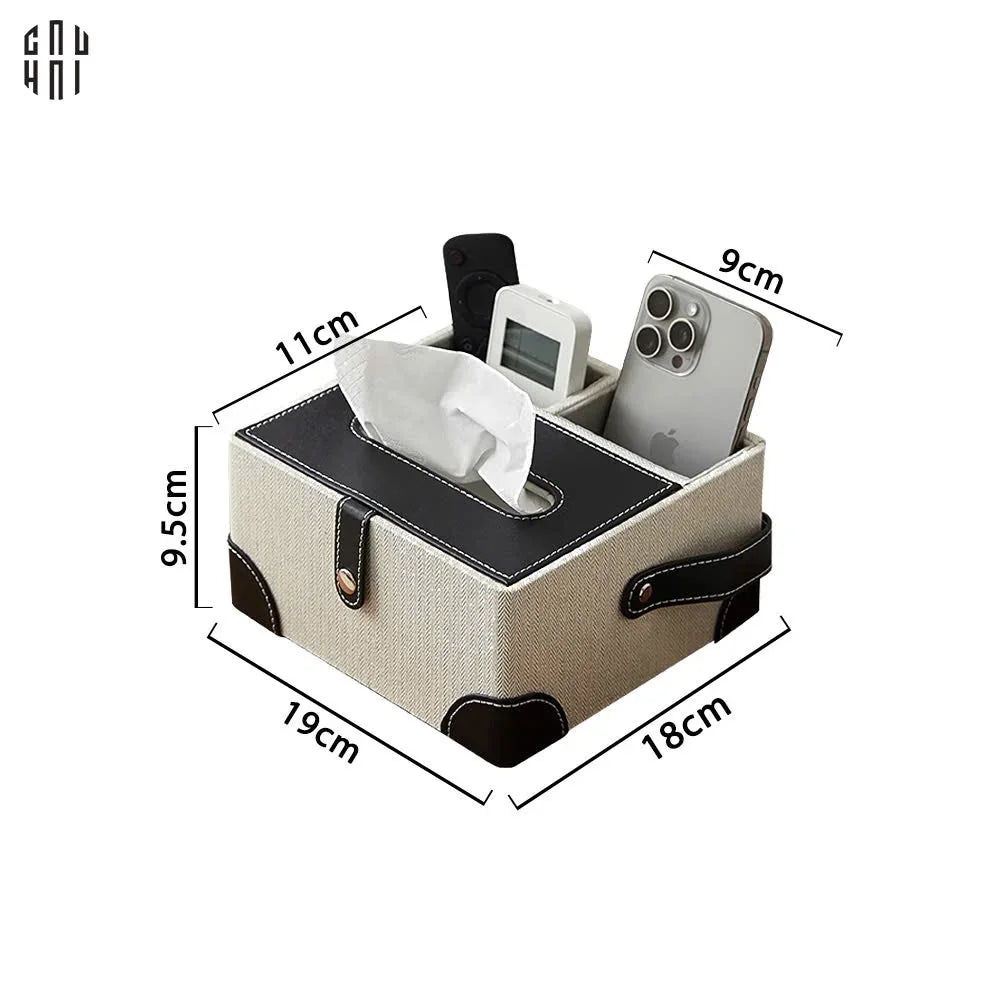 HỘP KHĂN GIẤY DA HANDY BLACK EVELYN