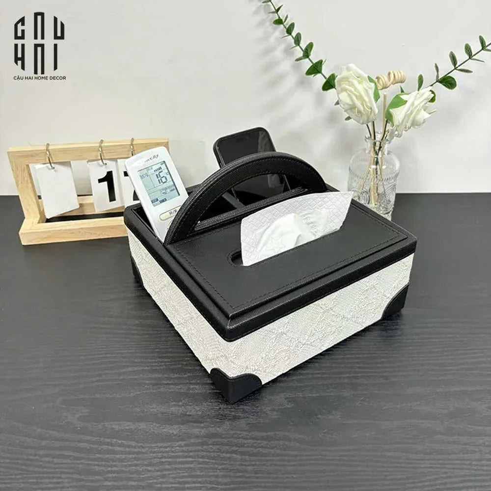 HỘP KHĂN GIẤY DA HANDY BLACK MYSTIC