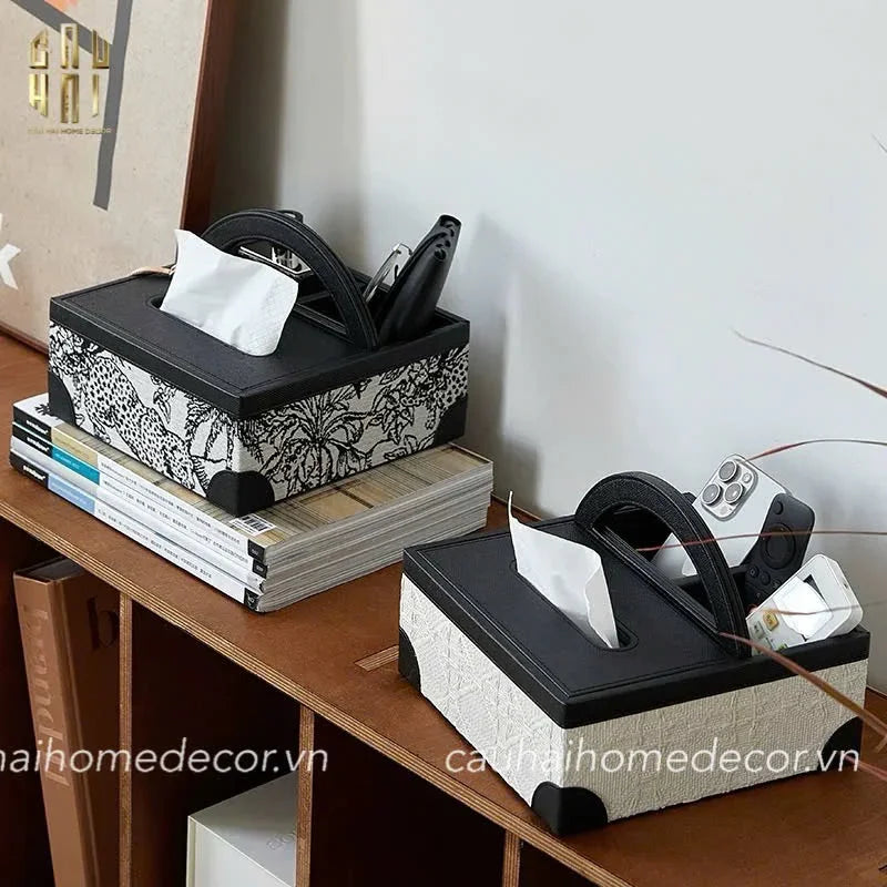 Hộp Khăn Giấy Da Handy Jungle Toile D.O-HỘP KHĂN GIẤY-CẬU HAI HOME DECOR