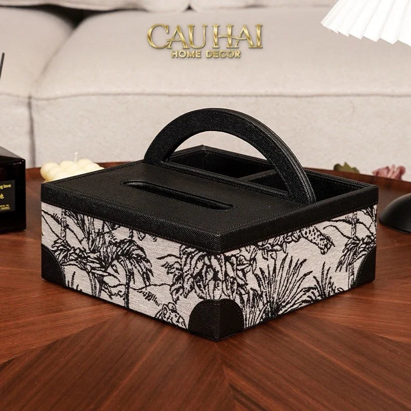 Hộp Khăn Giấy Da Handy Jungle Toile D.O-HỘP KHĂN GIẤY-CẬU HAI HOME DECOR