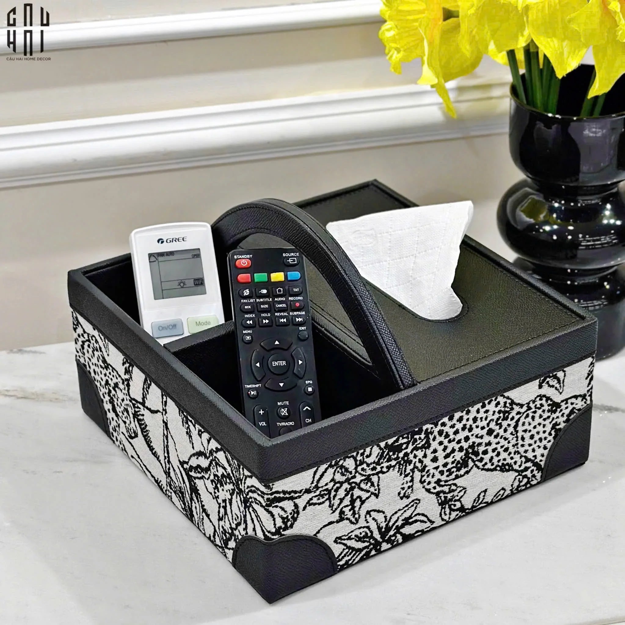 HỘP KHĂN GIẤY DA HANDY LEOPARD