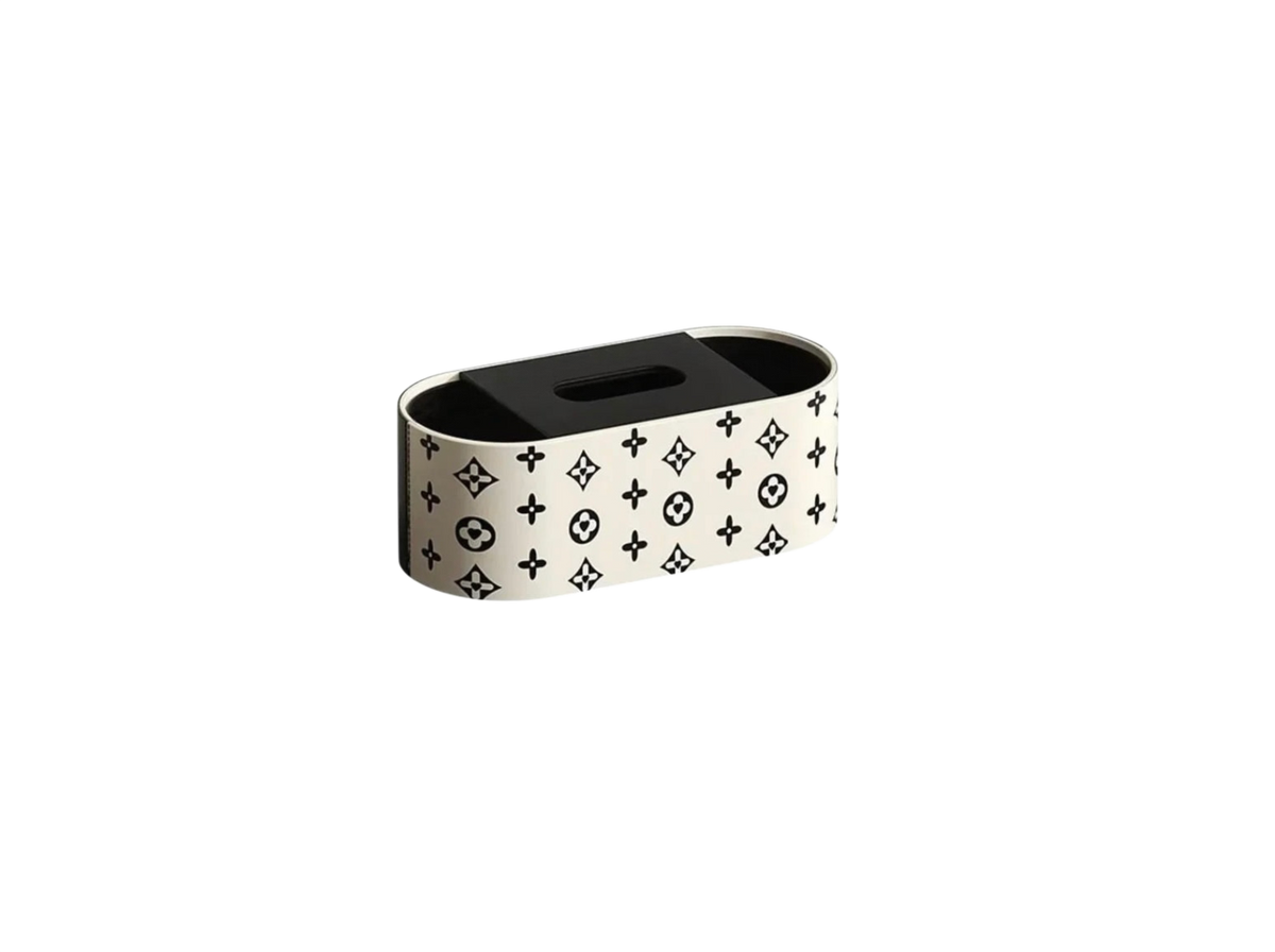 Hộp Khăn Giấy Da Peau D'Ivoire Fleurissant Monogram Up-HỘP KHĂN GIẤY-Đối tác tại Trung Quốc theo từng đơn đặt hàng-CẬU HAI HOME DECOR
