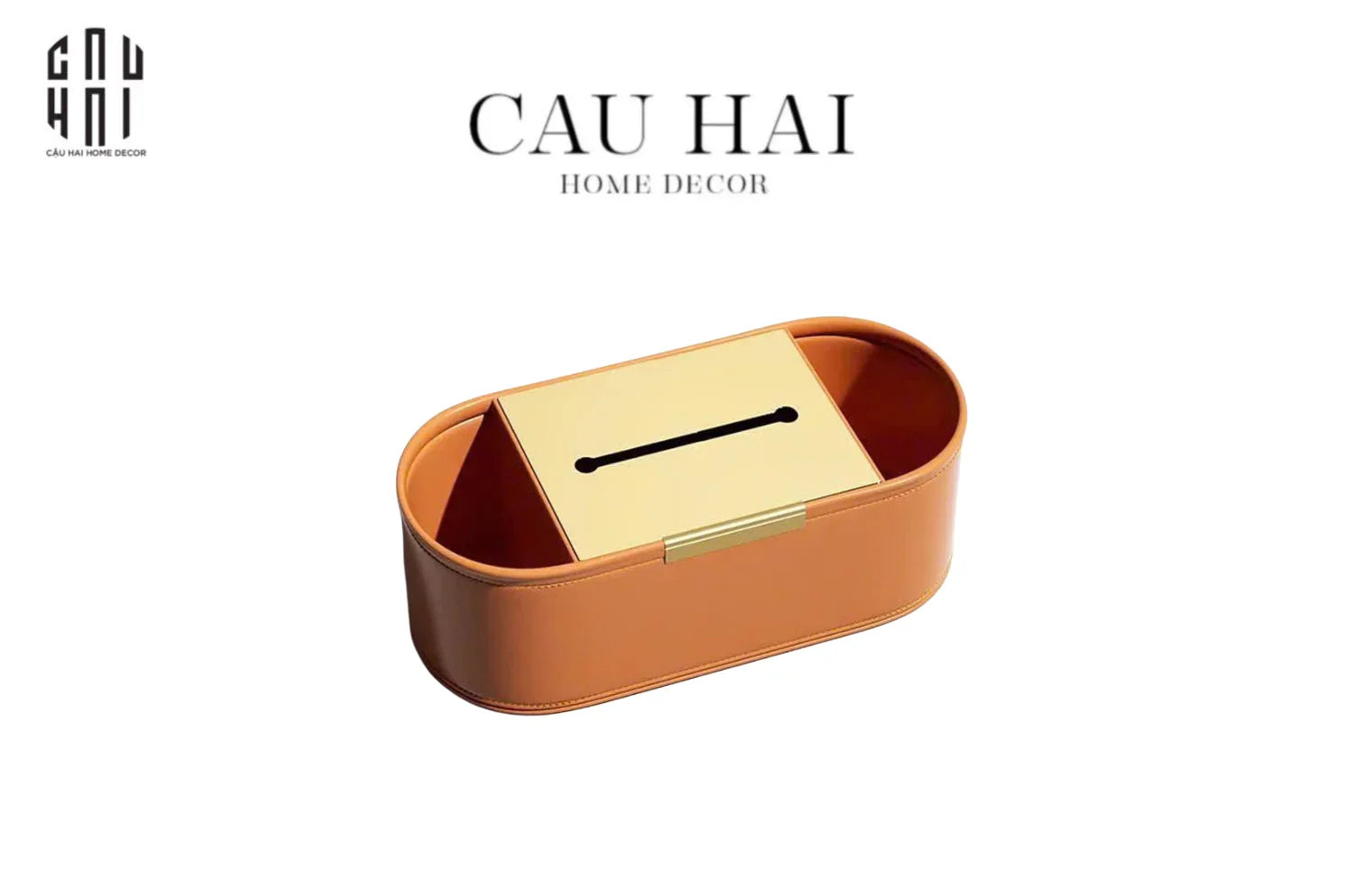 HỘP KHĂN GIẤY DA PU GOLDEN LEATHER TRESOR SS25