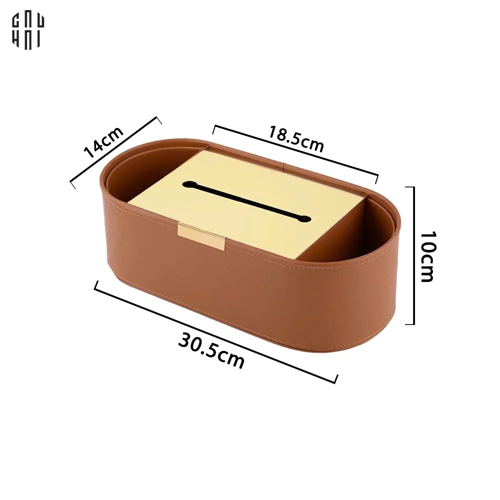 HỘP KHĂN GIẤY DA PU GOLDEN LEATHER TRESOR SS25