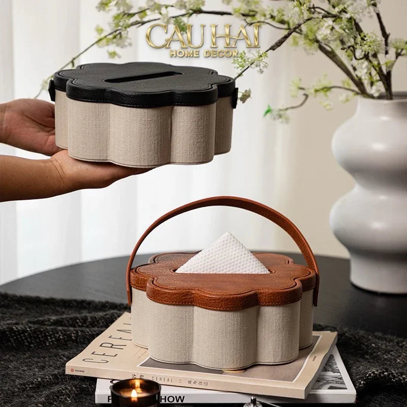Hộp Khăn Giấy Handy Lux Leather Hazel Bloom-HỘP KHĂN GIẤY-CẬU HAI HOME DECOR