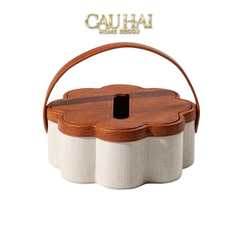 Hộp Khăn Giấy Handy Lux Leather Hazel Bloom-HỘP KHĂN GIẤY-CẬU HAI HOME DECOR