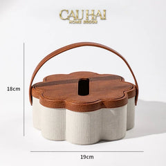 Hộp Khăn Giấy Handy Lux Leather Hazel Bloom-HỘP KHĂN GIẤY-CẬU HAI HOME DECOR