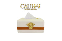 Hộp Khăn Giấy Lux Ivory Leather Medus Spéciale Édition-CẬU HAI HOME DECOR