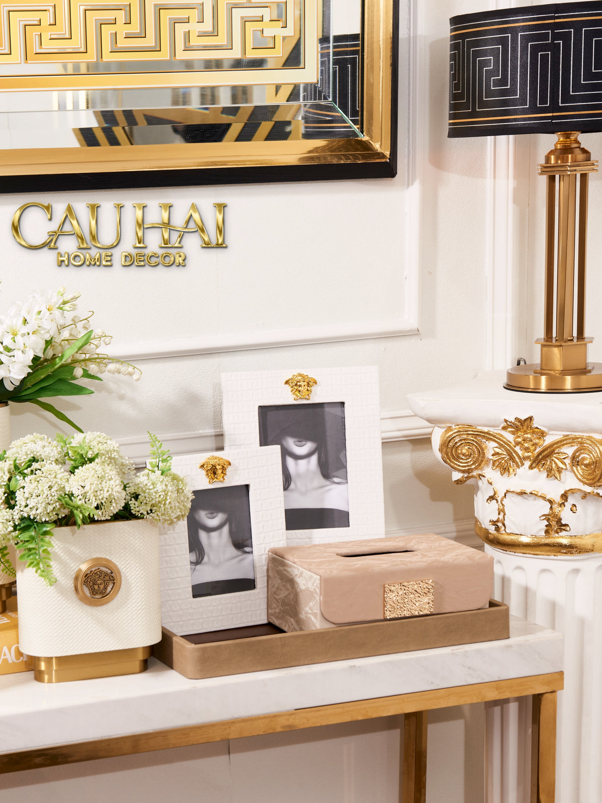 Hộp Khăn Giấy Marble Éclat Champagne 24*16*10-HỘP KHĂN GIẤY-CẬU HAI HOME DECOR