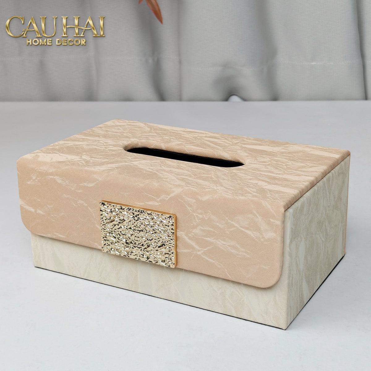 Hộp Khăn Giấy Marble Éclat Champagne 24*16*10-HỘP KHĂN GIẤY-CẬU HAI HOME DECOR-CẬU HAI HOME DECOR