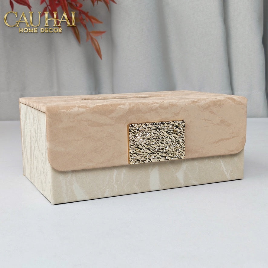 Hộp Khăn Giấy Marble Éclat Champagne 24*16*10-HỘP KHĂN GIẤY-CẬU HAI HOME DECOR-CẬU HAI HOME DECOR