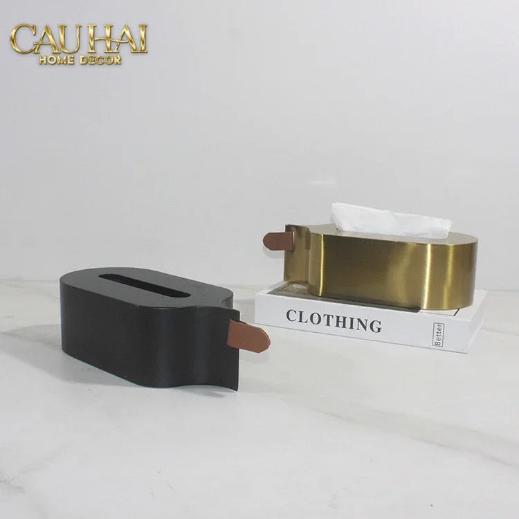 Hộp Khăn Giấy Metalic Veil D’Or Tissue Holder-CẬU HAI HOME DECOR