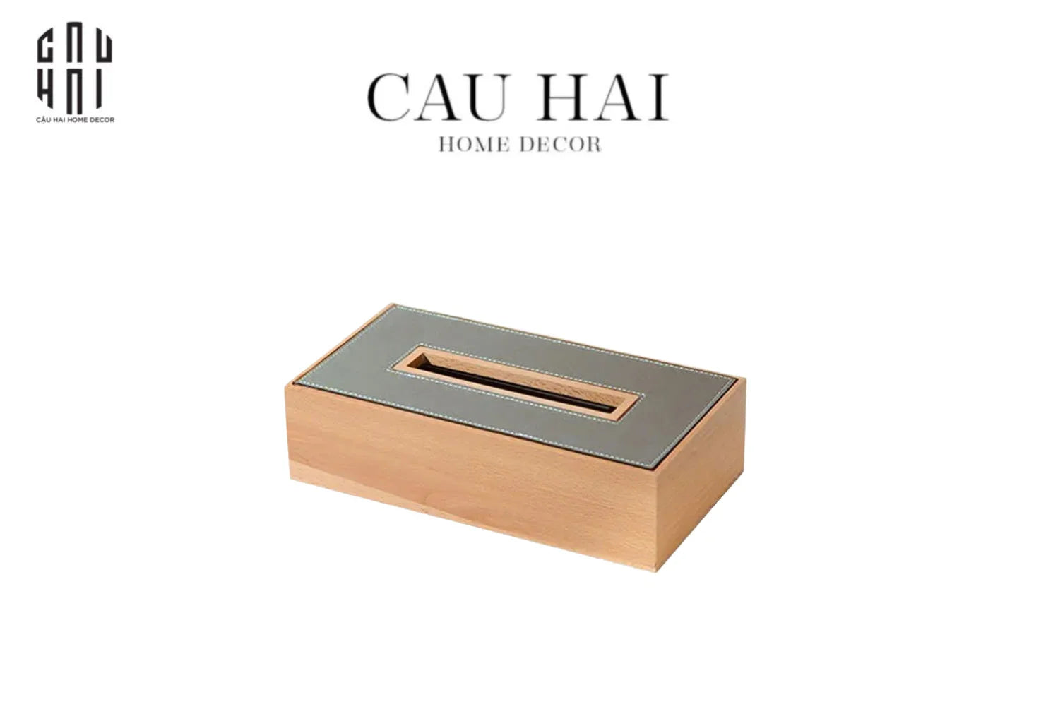 HỘP KHĂN GIẤY WOODY ETHAN - SMOKE VERT