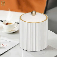 Hộp Kim Loại Bọc Da Luxe Leather - Vermouth-CẬU HAI HOME DECOR