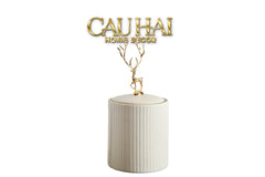 Hộp Kim Loại Bọc Da Luxe Leather - Vermouth-CẬU HAI HOME DECOR