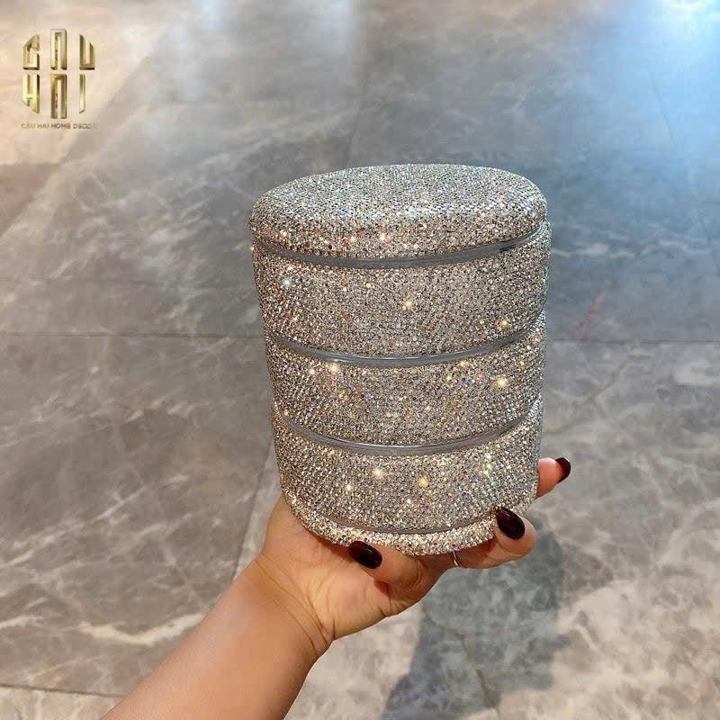 HỘP LƯU TRỮ 4 TẦNG CAROUSEL DIAMOND BLING BLING