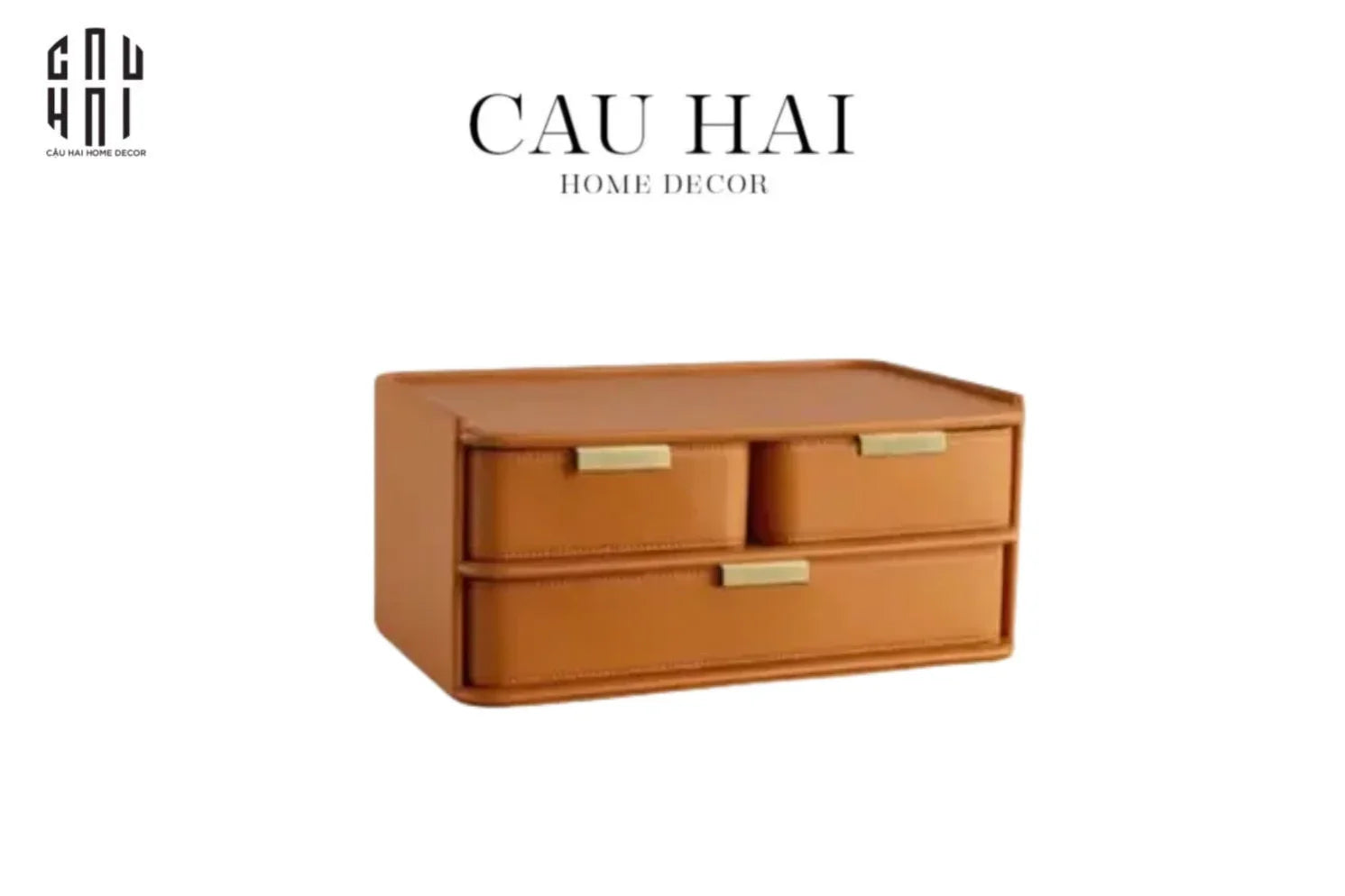 Hộp Lưu Trữ Da Pu Alexander 2 Tầng-CẬU HAI HOME DECOR