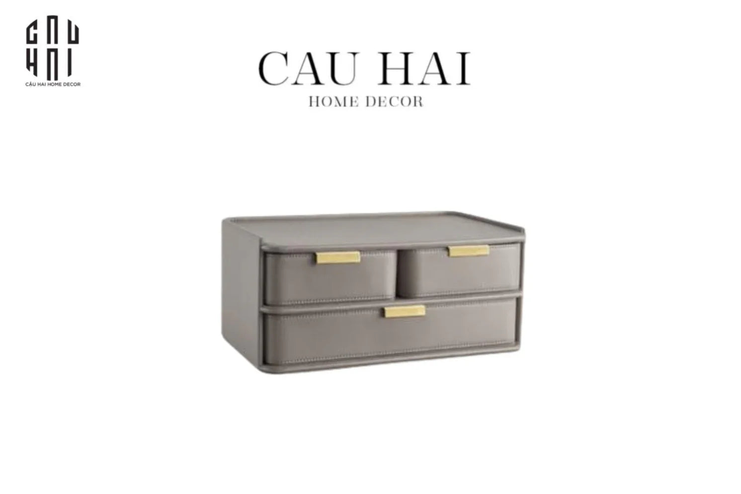 Hộp Lưu Trữ Da Pu Modern 2 Tầng-CẬU HAI HOME DECOR