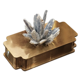 Hộp Tăm Bông Inox Đính Thạch Anh Cristal Minéral D'Or Toothpick Holder 6x12-Lọ Tăm bông - Bathroom Vanity-CẬU HAI HOME DECOR