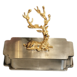 Hộp Tăm Bông Inox Laying Alley Cerf Héritage D'Or Toothpick Holder 6x12-Lọ Tăm bông - Bathroom Vanity-CẬU HAI HOME DECOR