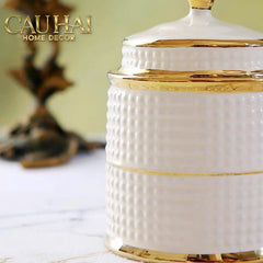 Hũ Pantry Gốm Sứ Carlton Ivory 9x9x15-HŨ TRANG TRÍ-CẬU HAI HOME DECOR